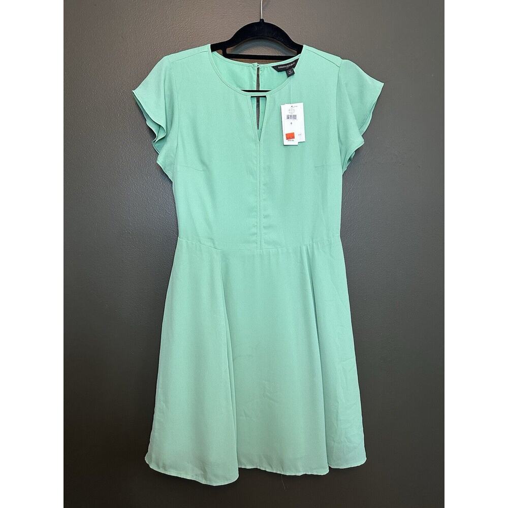 NWT Banana Republic Mint Green Short Sleeve Ruffle Flowy Dress 0